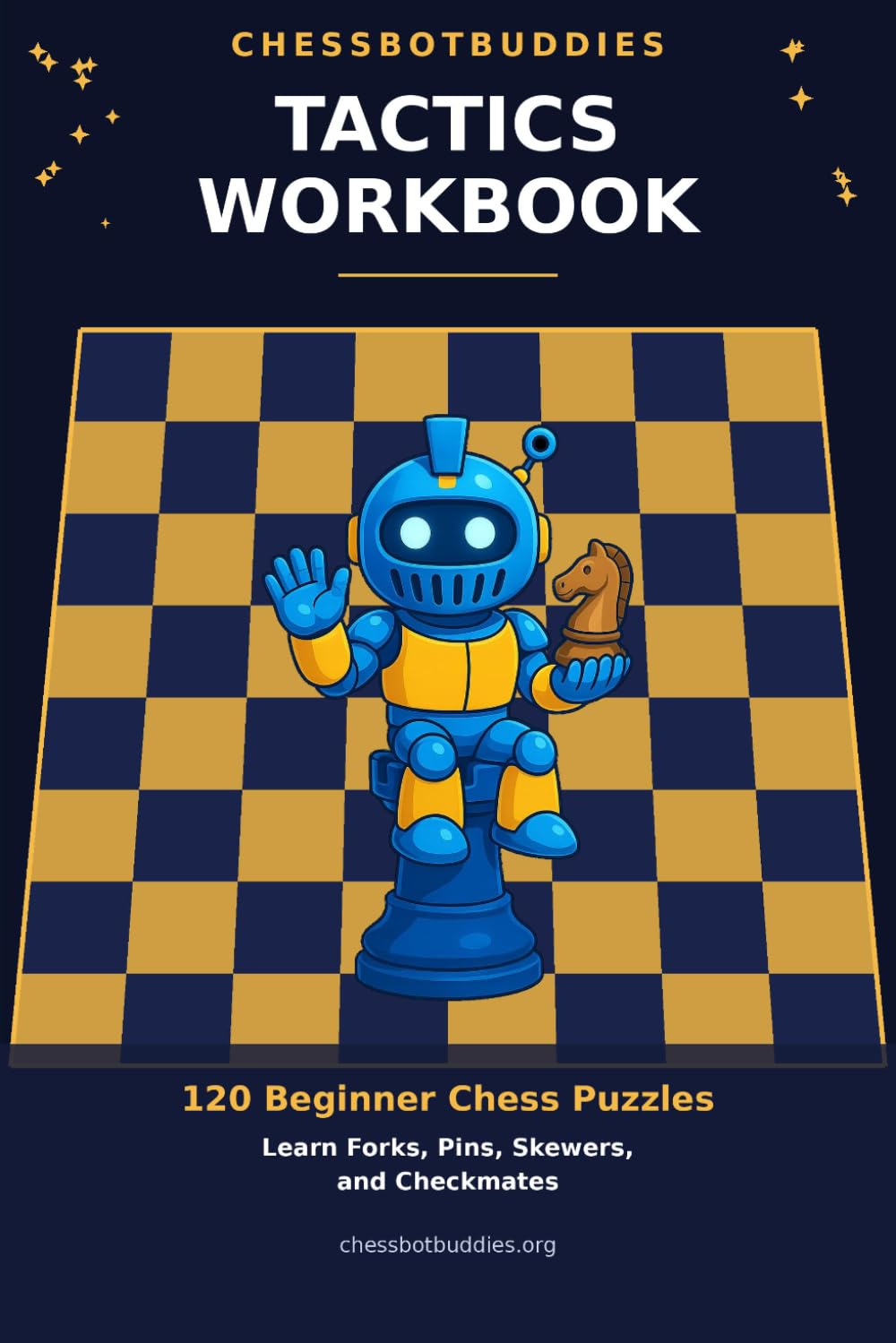 Cover of the ChessBotBuddies Tactics Workbook